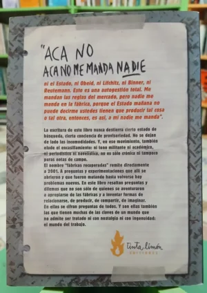 Aca No Me Manda Nadie Juan Pablo Hudson Empresas Recuperadas