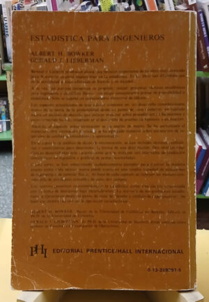 907319-MLA112589534692_062026 Estadística Para Ingenieros -albert Bowker, Gerald Lieberman
