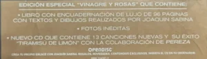 Libro + Cd Sabina: Vinagre Y Rosas Ed. De Lujo - C López