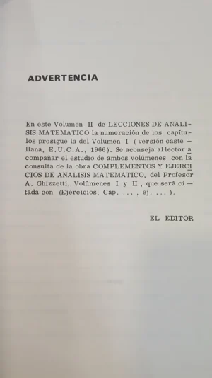 Lecciones De Análisis Matemático V. 1 Y 2 - Aldo Ghizzetti