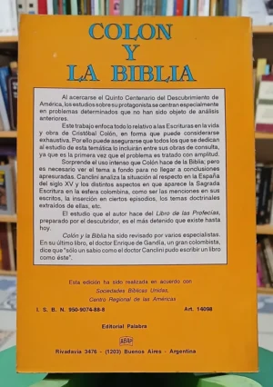 958145-MLA109042473333_032026 Colón Y La Biblia - Arnoldo Canclini