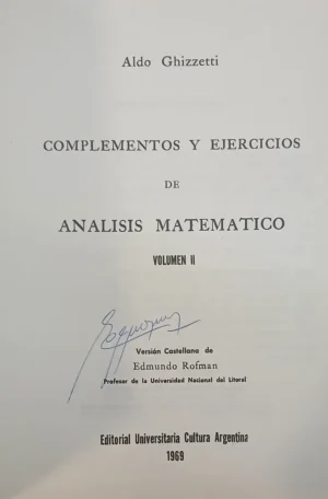 960417-MLA112328793527_052026 Complementos Y Ejercicios De Análisis Mat V 1/ 2 - Ghizzetti