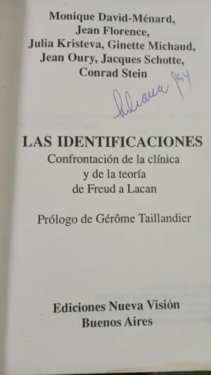 976077-MLA97994164803_112025 Las Identificaciones: Freud Y Lacan - Ed. Nueva Visión